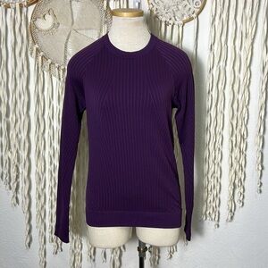 Lululemon Purple Textured Long Sleeve Athleisure Top